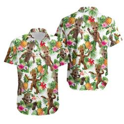 Groot Tropical Hawaiian Shirt, Baby Groot Hawaii Shirt, Groot Summer Beach Shirt Gift For Your Girlfriend Boyfriend Gift For Love Gift For Friend Best Valentine Present Holiday Gift