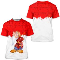 Grumpy Dwarf Red Watercolor Glitter Disney Graphics 3D T-shirts Meaningful Gift For Family Gift For Boyfriend Valentine Gift