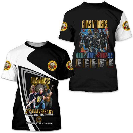 Guns N' Roses 2023 North American World Tour Tour 3D Shirt Meaningful Gift For Family Gift For Boyfriend Valentine Gift