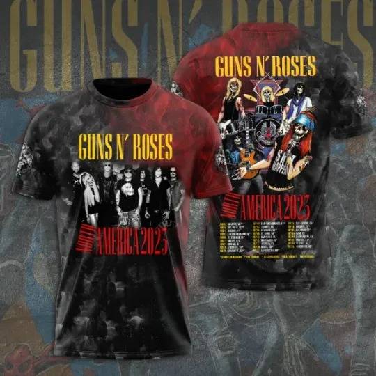 Gun N Roses Tour 3D T-shirt Meaningful Gift For Family Gift For Boyfriend Valentine Gift