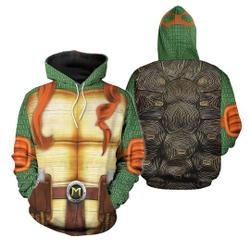 Halloween Costume Ninja Turtle Michelangelo Turtle 3D Hoodie