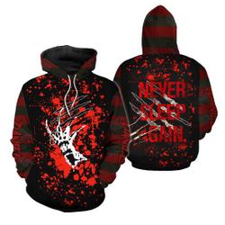 Halloween Hoodie, Personalized Freddy Krueger Hoodie, Freddy Krueger 3D Hoodie