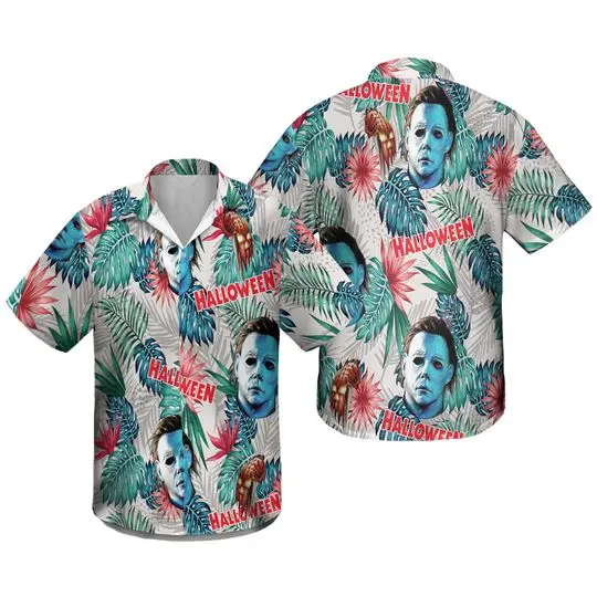 Halloween Michael Myers Hawaiian Shirt Aloha Shirt, Horror Hawaiian Shirt Gift For Your Girlfriend Boyfriend Gift For Love Gift For Friend Best Valentine Present Holiday Gift