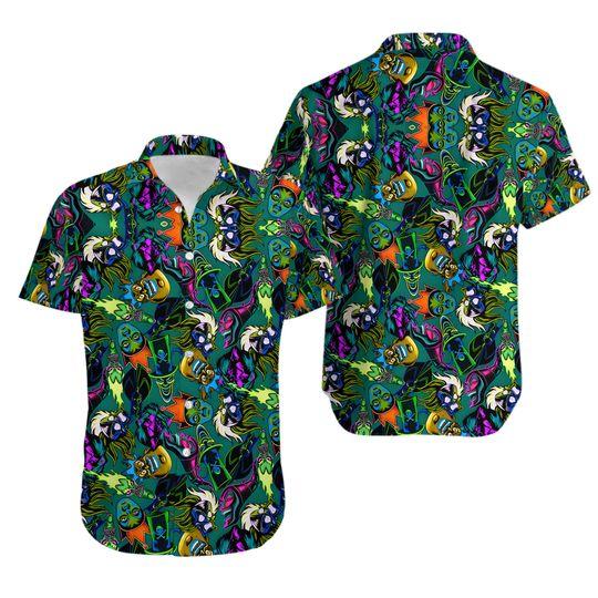 Halloween Villains Neon Colors Hawaiian Shirt Gift For Your Girlfriend Boyfriend Gift For Love Gift For Friend Best Valentine Present Holiday Gift