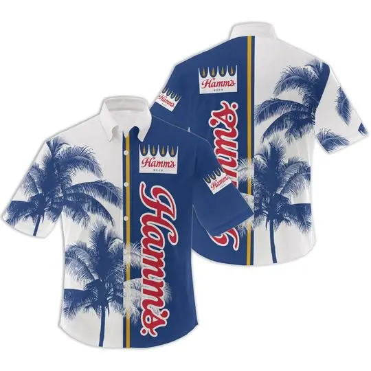 Hamms Beer Palm Tree Hawaiian Shirt Gift For Your Girlfriend Boyfriend Gift For Love Gift For Friend Best Valentine Present Holiday Gift