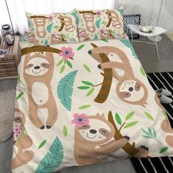 Happy Sloth Bedding SetsGift For Your Girlfriend Boyfriend Gift For Love Gift For Friend Best Valentine Present Holiday Gift