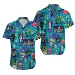 Haunted Mansion Hawaiian 3D Shirt, Halloween Summer Beach Trip Family Hawaiian Gift For Your Girlfriend Boyfriend Gift For Love Gift For Friend Best Valentine Present Holiday Gift
