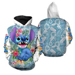 Hawaii Flowers Stitch Disney 3D Printed Hoodie