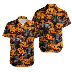 Black Angus Cattle Lovers Halloween Pumpkin Hawaiian Shirt Gift For Your Girlfriend Boyfriend Gift For Love Gift For Friend Best Valentine Present Holiday Gift