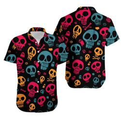 Hawaii Shirt Mens Halloween Skull Printed Shirts Gift For Your Girlfriend Boyfriend Gift For Love Gift For Friend Best Valentine Present Holiday Gift