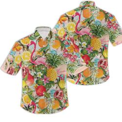 Hawaiian Fruit Flamingo Shirt Gift For Your Girlfriend Boyfriend Gift For Love Gift For Friend Best Valentine Present Holiday Gift