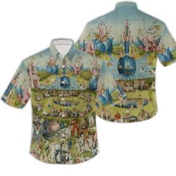 Hieronymus Bosch Collared Hawaiian Shirt Gift For Your Girlfriend Boyfriend Gift For Love Gift For Friend Best Valentine Present Holiday Gift