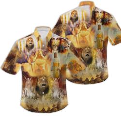 Colorful Jesus With Lion Hawaiian Shirt Gift For Your Girlfriend Boyfriend Gift For Love Gift For Friend Best Valentine Present Holiday Gift