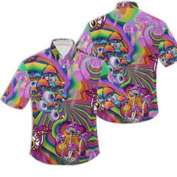 Trippy Mushroom Hawaiian Shirt Gift For Your Girlfriend Boyfriend Gift For Love Gift For Friend Best Valentine Present Holiday Gift