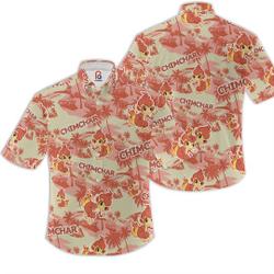 Chimchar Sea Island Pattern PKM Birthday Hawaiian Shirt Gift For Your Girlfriend Boyfriend Gift For Love Gift For Friend Best Valentine Present Holiday Gift