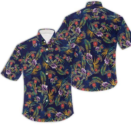 Jim Beam Bourbon Whiskey Unisex Hawaiian Shirt Gift For Your Girlfriend Boyfriend Gift For Love Gift For Friend Best Valentine Present Holiday Gift