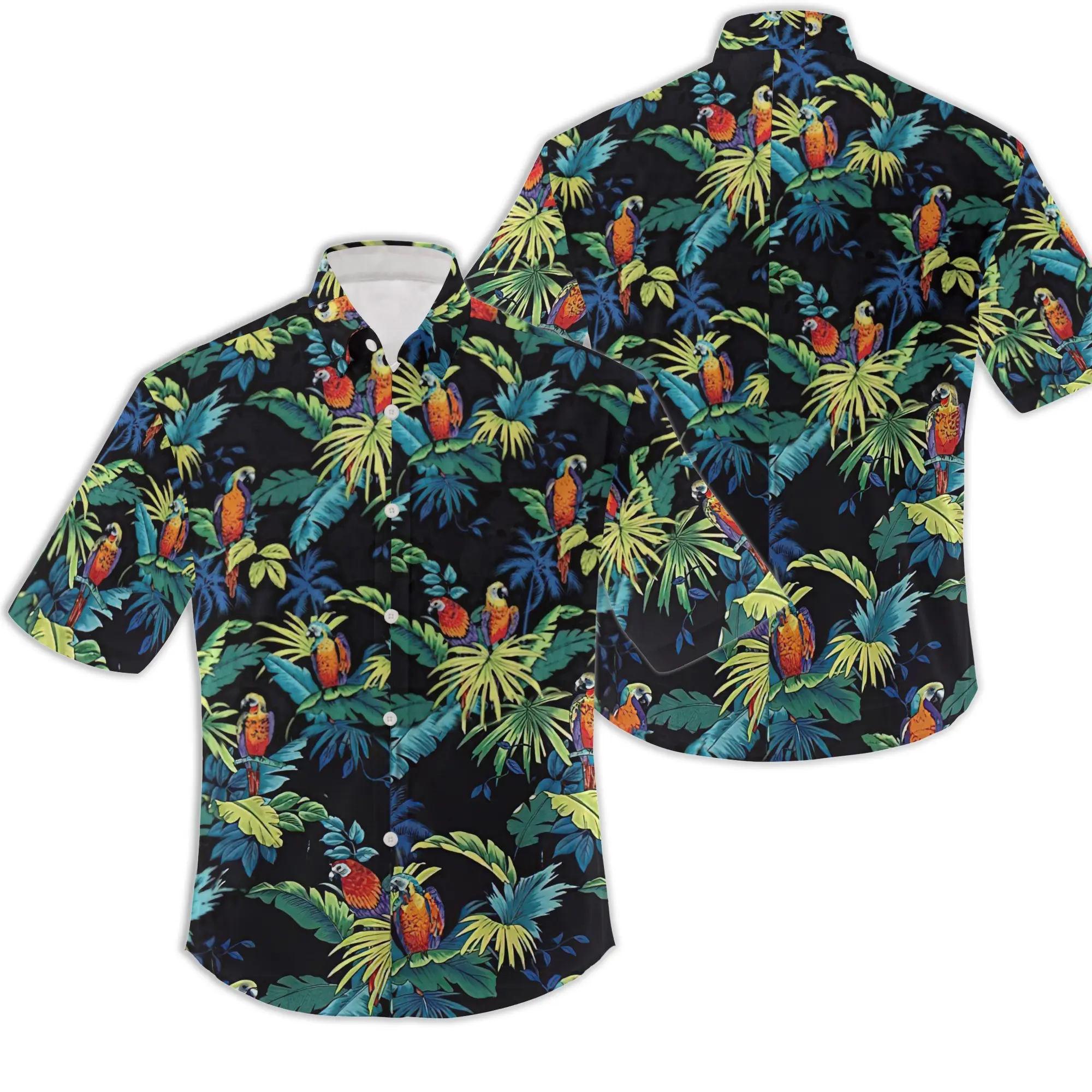Tropical Parrots Men's Hawaiian Shirt Gift For Your Girlfriend Boyfriend Gift For Love Gift For Friend Best Valentine Present Holiday Gift
