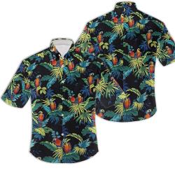 Tropical Parrots Men's Hawaiian Shirt Gift For Your Girlfriend Boyfriend Gift For Love Gift For Friend Best Valentine Present Holiday Gift