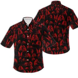 Red Demon Pattern Men's Hawaiian Shirt Gift For Your Girlfriend Boyfriend Gift For Love Gift For Friend Best Valentine Present Holiday Gift