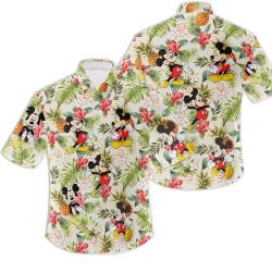 Disney Mickey Mouse Floral Aloha Hawaiian Shirt Gift For Your Girlfriend Boyfriend Gift For Love Gift For Friend Best Valentine Present Holiday Gift