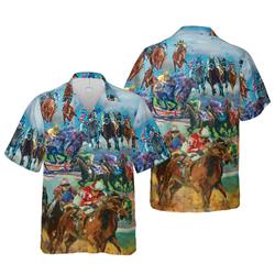 Kentucky Derby Horse Racing 3D Hawaiian Shirt Gift For Your Girlfriend Boyfriend Gift For Love Gift For Friend Best Valentine Present Holiday Gift