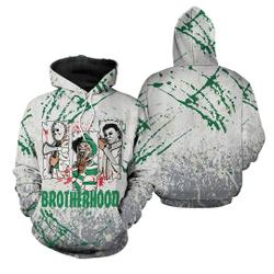 Dark Brotherhood 3D Splash Hoodie Match Jordan 2 Lucky Green