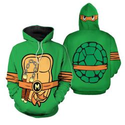 Michelangelo Turtle 3D Full Over Print Hoodie, Halloween Costume Ninja Turtle 3D Hoodie