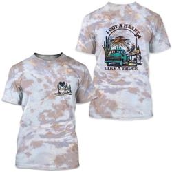 Heart Like A Truck Tye Dye T-Shirt | Lainey Wilson Shirt Meaningful Gift For Family Gift For Boyfriend Valentine Gift