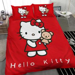 Hello Kitty Red Cute Cat Bedding Set Gift For Your Girlfriend Boyfriend Gift For Love Gift For Friend Best Valentine Present Holiday Gift