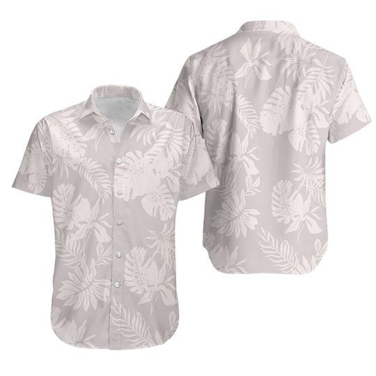 Hibiscus Hawaiian Shirt - White On White Classic Hibiscus Button Down Shirt - Hawaii Gift Gift For Your Girlfriend Boyfriend Gift For Love Gift For Friend Best Valentine Present Holiday Gift