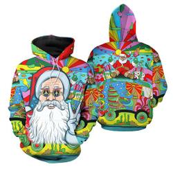 Hippie Santa Claus 3D HOODIE Christmas Gift