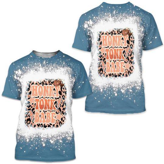 Honky Tonk Babe Country Distressed 3D T Shirt Meaningful Gift For Family Gift For Boyfriend Valentine Gift