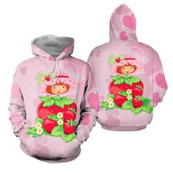 Hoodie 3d Print Strawberry Pattern Shortcake Custard Cartoon