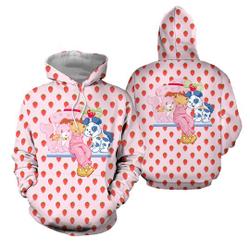 Hoodie 3d Print Strawberry Pattern Shortcake Custard Cartoon
