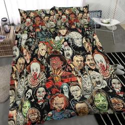 Horror Character, Horror Movie  Halloween Bedding Set Gift For Your Girlfriend Boyfriend Gift For Love Gift For Friend Best Valentine Present Holiday Gift