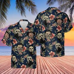 Horror Halloween 3D Hawaiian Shirt, Horror Tropical Button Shirt, Horror Hawaii Shirt Gift For Your Girlfriend Boyfriend Gift For Love Gift For Friend Best Valentine Present Holiday Gift