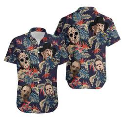 Horror Hawaiian Shirt, Horror Movie Button Down Shirt Gift For Your Girlfriend Boyfriend Gift For Love Gift For Friend Best Valentine Present Holiday Gift