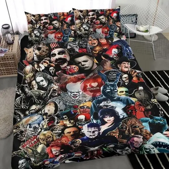 Horror Movie Character Bedding Set Gift For Your Girlfriend Boyfriend Gift For Love Gift For Friend Best Valentine Present Holiday Gift