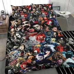 Horror Movie Character Bedding Set Gift For Your Girlfriend Boyfriend Gift For Love Gift For Friend Best Valentine Present Holiday Gift
