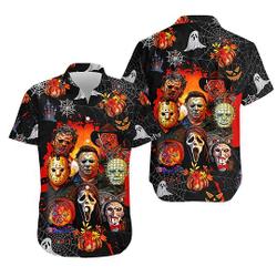 Horror Movie Characters Halloween Hawaiian Shirt Gift For Your Girlfriend Boyfriend Gift For Love Gift For Friend Best Valentine Present Holiday Gift
