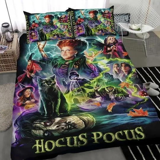 Horror Movie Hocus Pocus Bedding Set Gift For Your Girlfriend Boyfriend Gift For Love Gift For Friend Best Valentine Present Holiday Gift