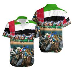 Horse UAE Flag Horse Racing Seat Lover Hawaiian Shirt Gift For Your Girlfriend Boyfriend Gift For Love Gift For Friend Best Valentine Present Holiday Gift