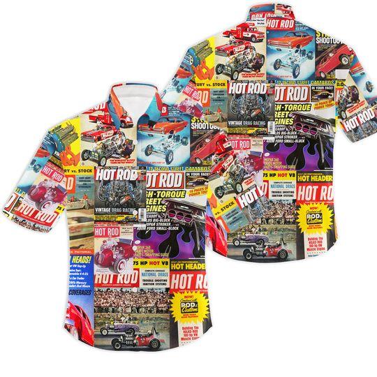 Hot Rod Magazine Hawaiian Shirt, Aloha Gift For Your Girlfriend Boyfriend Gift For Love Gift For Friend Best Valentine Present Holiday Gift