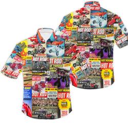 Hot Rod Magazine Hawaiian Shirt, Aloha Gift For Your Girlfriend Boyfriend Gift For Love Gift For Friend Best Valentine Present Holiday Gift