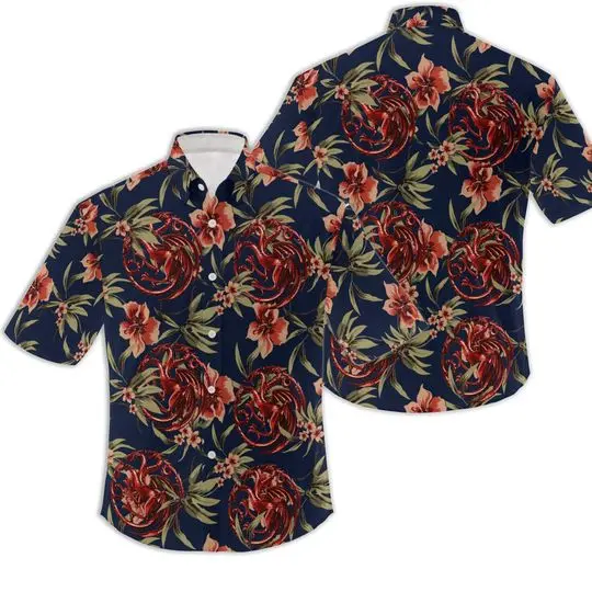 House Of Dragon Hawaiian Shirt, Dragon Button Shirt, Gift For Your Girlfriend Boyfriend Gift For Love Gift For Friend Best Valentine Present Holiday Gift