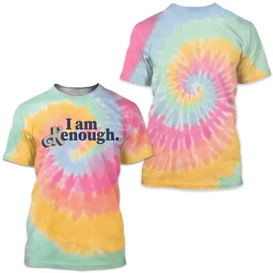 I am Kenough Tie-Dye T-Shirt Meaningful Gift For Family Gift For Boyfriend Valentine Gift