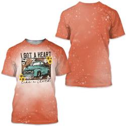 i got a heart like a truck bleached t-shirt Meaningful Gift For Family Gift For Boyfriend Valentine Gift