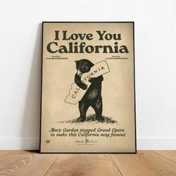 I Love You California Premium Matte Vertical Poster Meaningful Gift For Family Gift For Boyfriend Valentine Gift Birthday Gift Holiday Gift