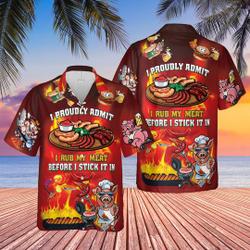 I Rub My Meat Before I Stick It in Hawaiian Shirt Aloha Hawaiian Shirt Gift For Your Girlfriend Boyfriend Gift For Love Gift For Friend Best Valentine Present Holiday Gift
