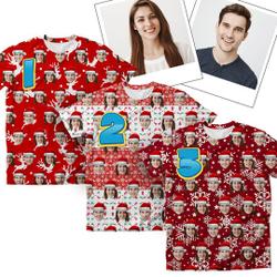 Personalized Image Christmas Matching Family 3D T-Shirts Meaningful Gift For Family Gift For Boyfriend Valentine Gift